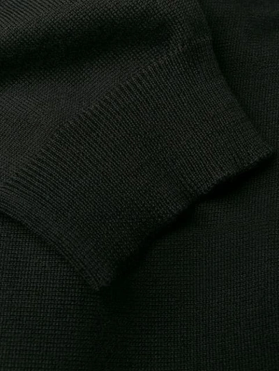 Shop Rochas Logo Print Fine Knit Jumper In Black