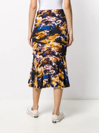 Shop Kenzo Abstract Print High-waisted Skirt In Black