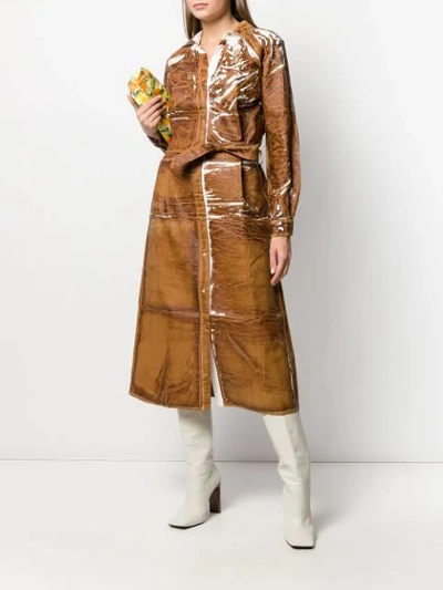 Shop Anntian Stained Effect Dress In Brown