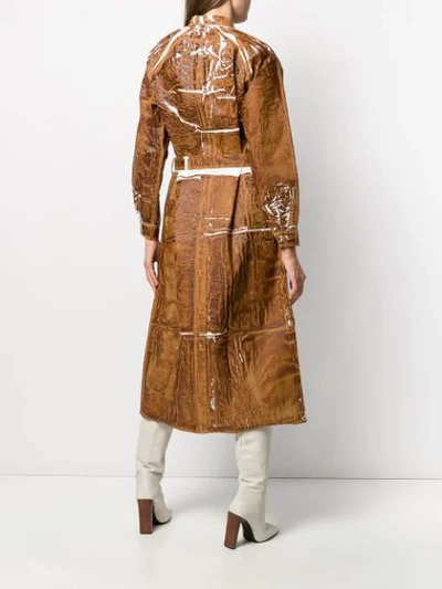 Shop Anntian Stained Effect Dress In Brown