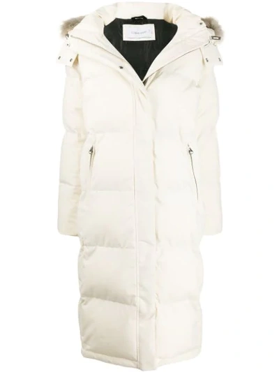 Shop Calvin Klein Boxy Fit Padded Parka Coat In Neutrals