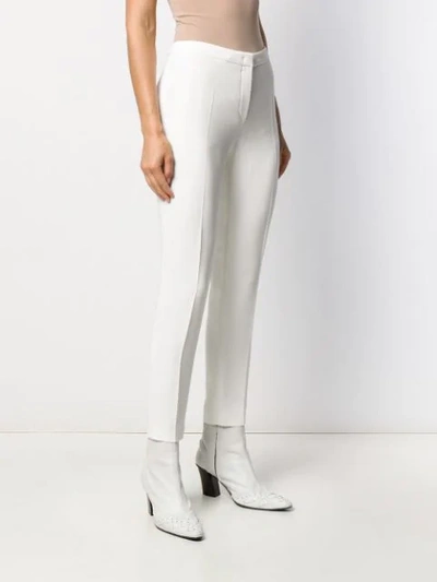 Shop Escada Slim Trousers In White