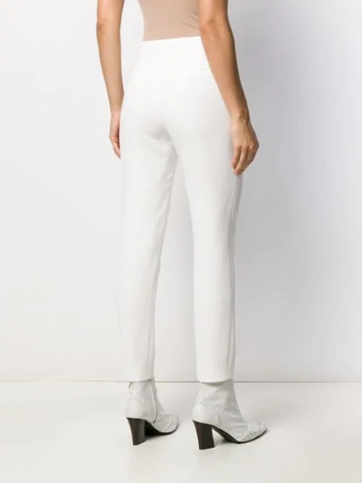 Shop Escada Slim Trousers In White