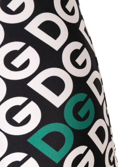 Shop Dolce & Gabbana Initials Logo Print Swimsuit In Black