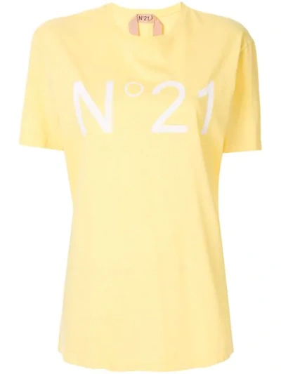 Shop N°21 Oversized Logo T-shirt In Yellow