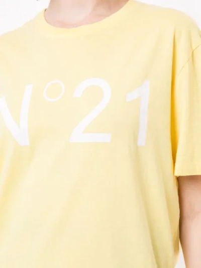 Shop N°21 Oversized Logo T-shirt In Yellow