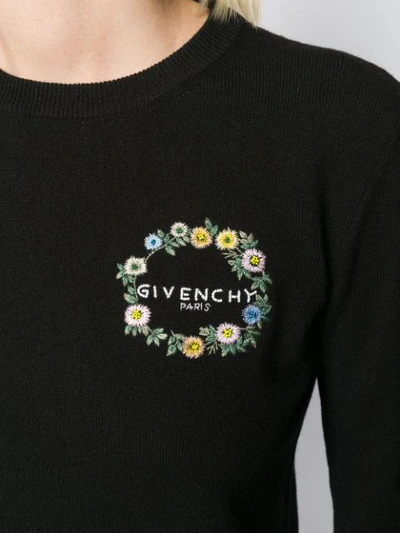 Shop Givenchy Logo-embroidered Knit Top In Black