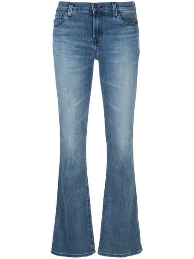 Shop J Brand Sallie Mid-rise Boot Cut Jeans In Blue