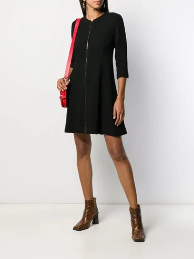 Shop Antonelli Zip-up Flared Dress In Black
