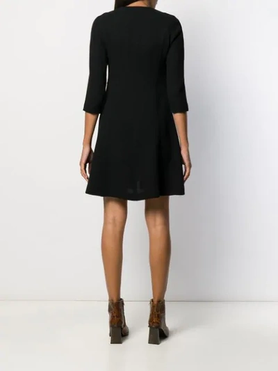 Shop Antonelli Zip-up Flared Dress In Black