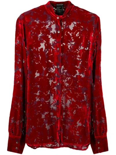 Shop Ann Demeulemeester Floral Embroidered Shirt In Red