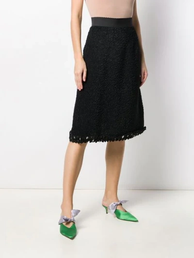 Shop Dolce & Gabbana Textured A-line Midi Skirt In Black