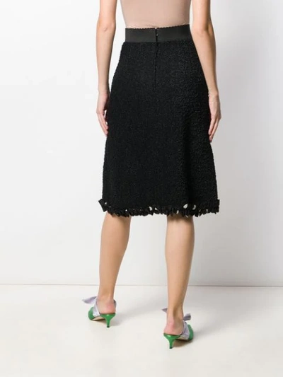 Shop Dolce & Gabbana Textured A-line Midi Skirt In Black