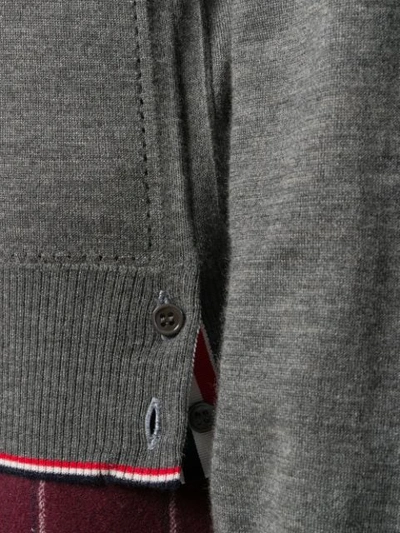 Shop Thom Browne Rwb Tipping Cashmere Jumper In Grey