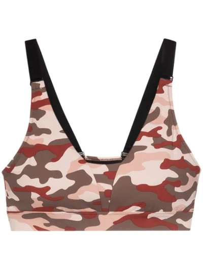 Shop Varley Camouflage-print Sports Bra In Pink
