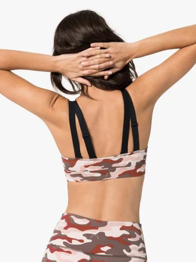 Shop Varley Camouflage-print Sports Bra In Pink