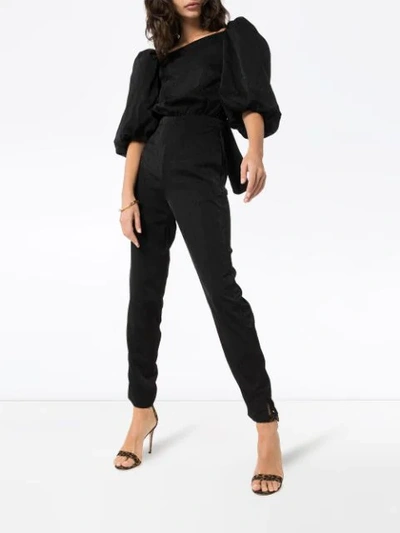 Shop Johanna Ortiz Cosmic Jacquard Jumpsuit In Black