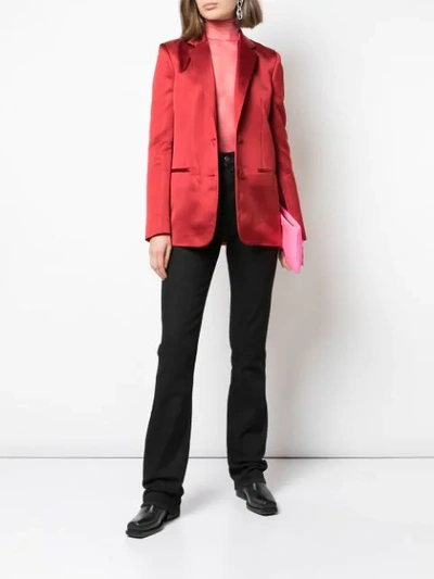 Shop Helmut Lang Single-breasted Blazer In Red