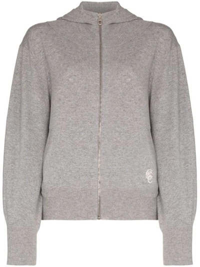 Shop Chloé Cashmere Logo Hoodie In Grey