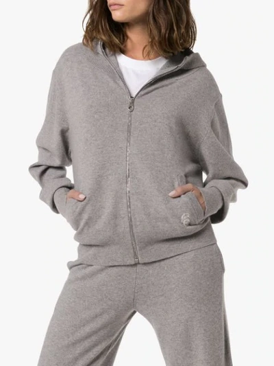 Shop Chloé Cashmere Logo Hoodie In Grey