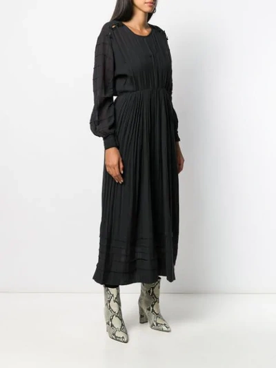 Shop Isabel Marant Étoile Pleated Cinched Waist Dress In Black