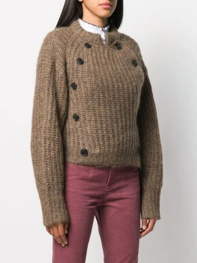 Shop Isabel Marant Étoile Double Breasted Sweater In Brown