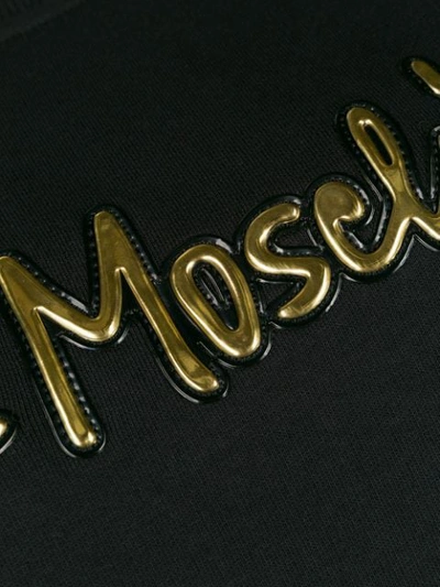 Shop Love Moschino 3d Logo Print Jumper Dress In Black