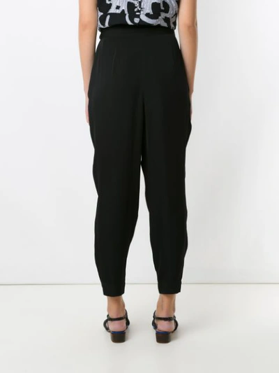Shop Andrea Marques Pleated Tapered Trousers In Black