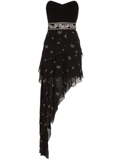 Shop Amiri Strapless Crystal-embellished Maxi Dress In Black