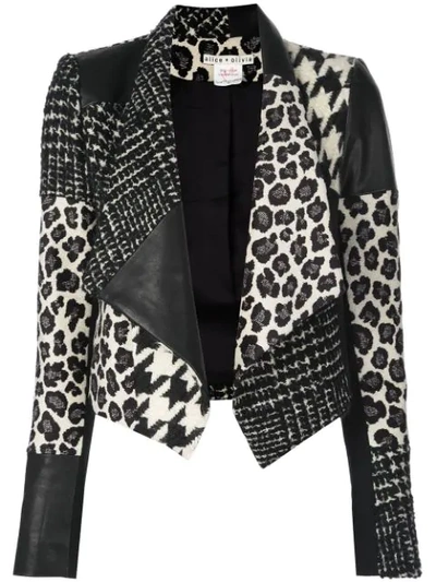 Shop Alice And Olivia Harvey Patchwork Jacket In Black