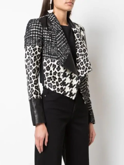 Shop Alice And Olivia Harvey Patchwork Jacket In Black