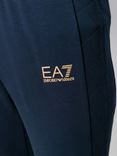 Shop Ea7 Zipped Logo Hoodie In Blue