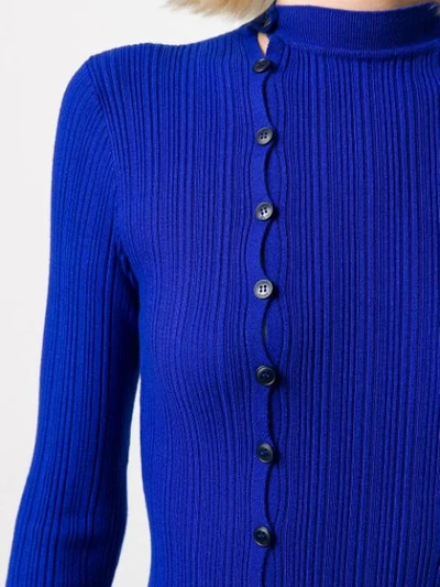 Shop Jacquemus La Robe Maille Knitted Maxi-dress In Blue