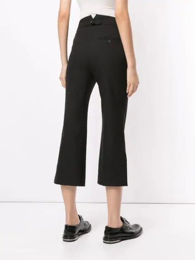 Shop Portspure Side Slits Cropped Trousers In Black
