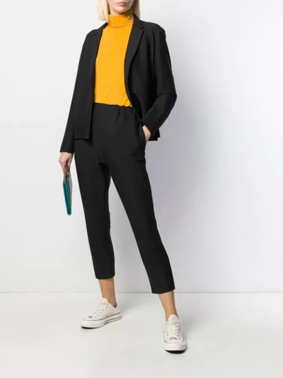 Shop Issey Miyake Rib Panel Blazer In Black