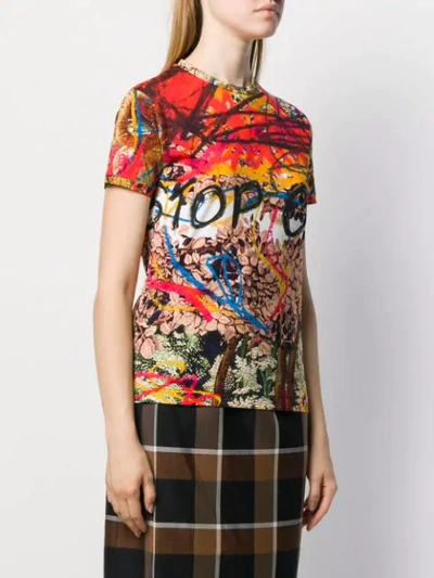 Shop Vivienne Westwood Anglomania Graffiti Printed T-shirt In Red