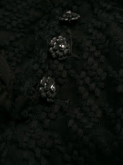 Pre-owned Chanel 2005 Lace Frayed Jacket In Black