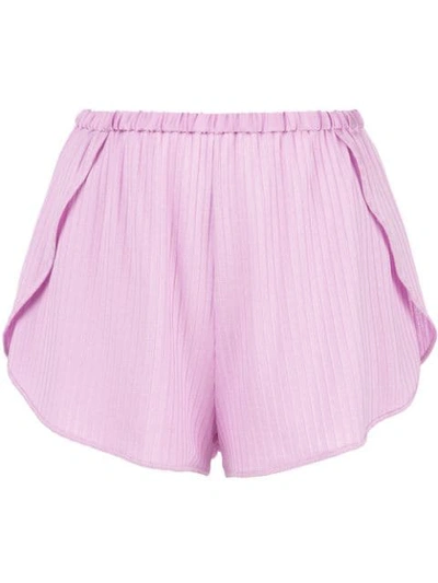 Shop Fleur Du Mal Tap Shorts In Purple