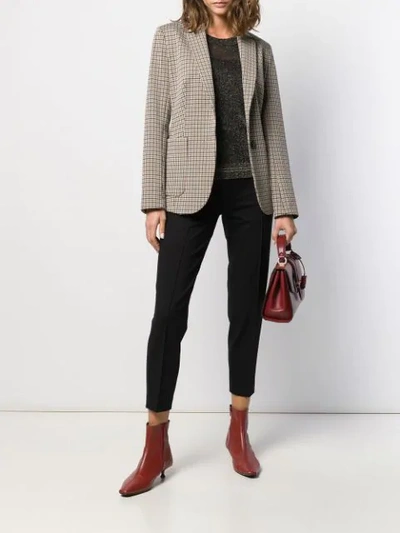 Shop Antonelli Hounds-tooth Tailored Blazer In Brown