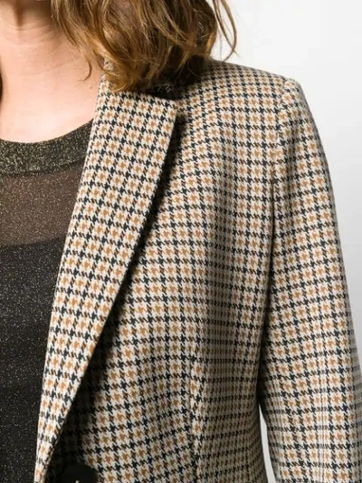 Shop Antonelli Hounds-tooth Tailored Blazer In Brown