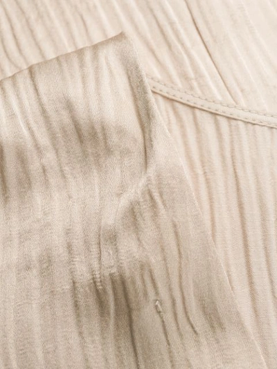 Shop Forte Forte Pleated Long-sleeve Blouse In Neutrals