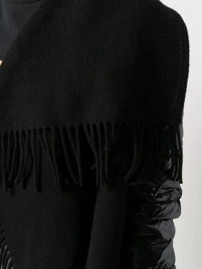 Shop Moncler Padded Fringe Jacket In Black