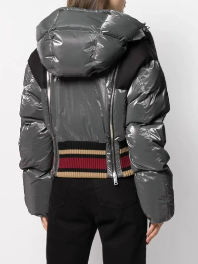 Shop Palm Angels Padded Down Jacket In Grey