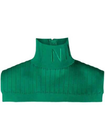 Shop Nina Ricci Turtle Neck Top In Green