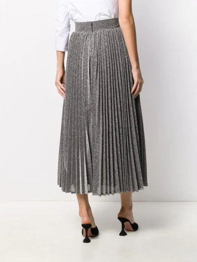 Shop Amuse High-waisted Pleated Skirt In Silver