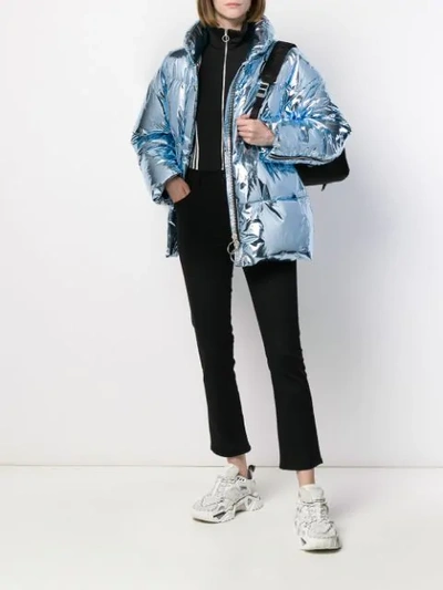 Shop Ienki Ienki Reflective Puffer Jacket In Blue