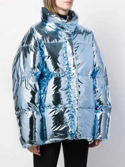 Shop Ienki Ienki Reflective Puffer Jacket In Blue