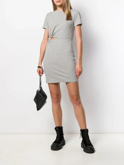 Shop Alexander Wang Compact Jersey Dress In Heather Grey