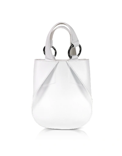 Shop Giaquinto Designer Handbags Joss Mini Leather Satchel Bag In Blanc