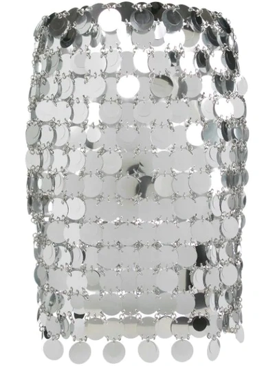 Shop Paco Rabanne Short Sequined Skirt In Silver